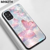 Case For Samsung A71 4G A71 5G A91 Butterfly Pattern Glass