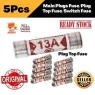 (5Pcs) 2A/3A/5A/10A/13A/15A Main Plugs Fuse/Switch Fuse/Plug Top Fuse
