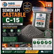 Portable Cement Refractory C-15 1 KG | Ready-to-Cast Fire Cement Heat Resistant 1500°C C C C | Furna