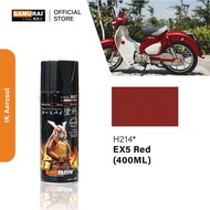 Samurai Spray Paint Honda Motorcycle Paint Colours H214 Ex-5 Red 400ml Aerosol Cat Motor &amp; Kereta Spray Tin