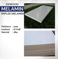 Triplek melamin 3mm doff ( oxwood melamin )