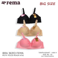 JUMBO BRA 631D CUP D RENDA Fema BIG Size 46-52 Foam No Wire Jumbo Bra BIG Size 4 Hooks