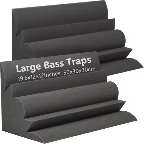 2 Pack 300x300x500mm Bass Trap Acoustic Soundproof Foam Large Size Sound Absorption Studio Corner Fo