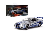 Jada Toys Fast & Furious 1:32 Brian's Nissan Skyline GT-R R34 Die-cast Car Silver/Blue, toys for kid