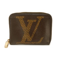 二手LOUIS VUITTONZippy 零錢包，現款，LV 標誌，花卉圖案，酒ブラウン/黑色，圓形拉鍊，小巧錢包，零錢包，RFID 芯片，Monogram Giant 圖案，M69354