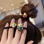 CNY Lucky Cat Hair Rubber Band Ponytail Hair Rope