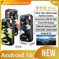 Fossibot F116 Pro 5G Rugged Phone 152.6° Wide-angle Camera 4" Mini Screen 3700mAh Battery Dimensity 