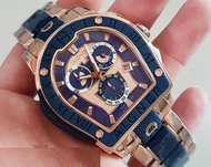 Jam Tangan Pria Aigner-Roma A38500-Chronograph Blue-Rosegold Combinasi S.Steel