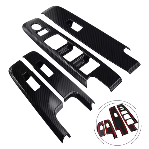 Precision Engineered High Performance ABS Carbon Fiber Style Window Lift Switch Panel Trim Fits For 