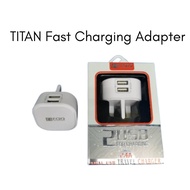 TITAN 2-PORT USB ADAPTER CHARGER – 5V 2.4A, AC 100-240V (Adapter Only)