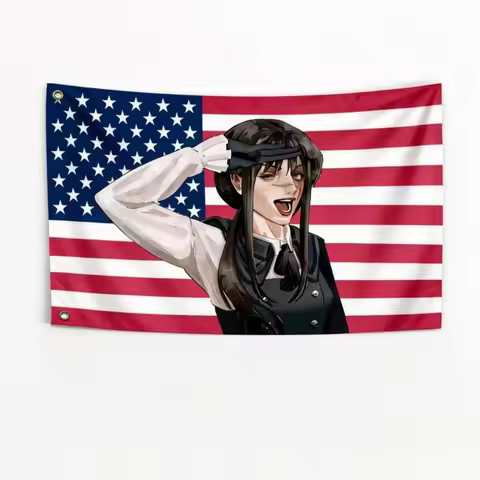 Asa Mitaka Chainsaw Man Flag Anime Banner Custom Flags for Bedrooms Advertising Outdoor Decor Tapest