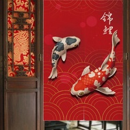 Chinese Koi Door Partition Kitchen Bedroom Toilet Bathhouse Blessing Half Feng Shui Curtain Noren