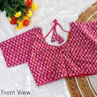 COTTON AJRAKH PRINT NON PADDED FRONT HOOK OPEN BLOUSE