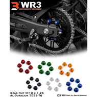 Sprocket nut gear wr3 m10 universal gear nut yamaha kawasaki