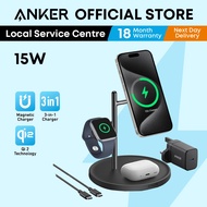 Anker MagGo Wireless Charging Station (3 in 1 Stand) Qi2 15W Wireless Charging Stand B25M3