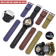 Watch Strap Replacement for 16mm 18mm Watch Strap for Casio G-SHOCK GM-110 GM-2100 GA-900 AQ-S810 Men Replacement watchband Modified Nylon Canvas Bracelet