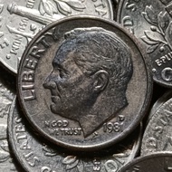 Koin Amerika 1 Dime, 1 keping tahun Acak (T83)