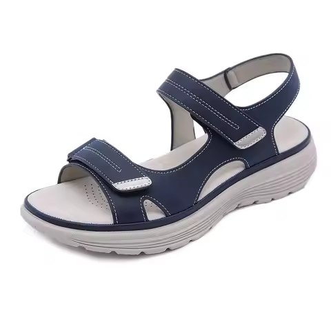 Women's PU Leather Sandals Shoes Summer Cool Sporty Velcro Anti-Slip Plus 35-42