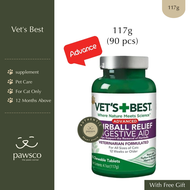 Vets Best Hairball Relief Digestive Aid for Cat / 维倍思天然绿十字植物化毛猫草片 / Bantuan Pencernaan Hairball untu