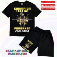 Champion Kids T-Shirt and Shorts Set X1X1X1X Forsaken Free Name / Roblox Forsaken Game Kids Boardsho