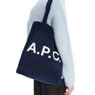 APC logo print corduroy tote handbag shoulder bag