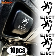 Personalized Pop-Up Eject Button Sticker - Funny Automobile Buttons ‘EJECT’ Pasters - Black White Ca