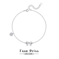 Love Bowknot Women's Anklet S925 Silver Simple Original Sweet Design Super Fairy Anklet
