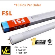 FSL T8 LED GLASS TUBE 9W 2feet & 18W 4feet [10pcs/25pcs] 100% ORIGINAL