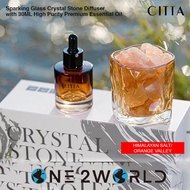 CITTA Sparking Glass Crystal Stone Diffuser Aromatherapy Gift Set with 30ML High Purity Premium Essential Oil - Gift/ Present/ Farewell/ Teachers Day/ Christmas/ Childrens Day/ Birthday