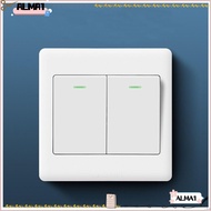 ALMA Wall Switches, Home Accessories with LED Lamp Wall Light Switch Panel,  Durable 1Way Button 1/2/3/4 Gang