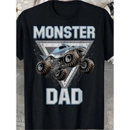 Monster Truck Dad T-Shirt with "Monster Truck Are My Jam" Slogan & Monster Truck Graphic - Casual Lo
