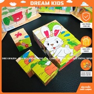 6-sided 9-piece wooden puzzle toy - multi-dimensional 3D cube puzzle for children