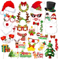31pcs Christmas Photography Props Carnival Christmas Party Decoration Showdown Props Christmas Hats 