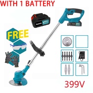 MAKITA เครื่องตัดหญ้าไฟฟ้า 599V เครื่องตัดหญ้าไร้สายแบบพกพา ชาร์จเครื่องตัดวัชพืชสมบูรณ์พร้อมแบตเตอร