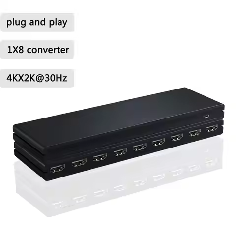 1x8 Video Distributor Converter HDMI-compatible 1 in 8 out 4K 30Hz 8 Port Splitter HDCP1.4 for PC Lo