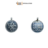 Energized God Hanuman Silver Polished Locket Yantra ( 1 Inch ) Indian God Locket Pendant