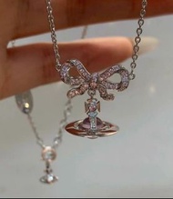 Vivienne Westwood 粉色蝴蝶結星球項鍊