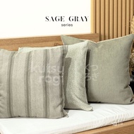 Kutsurogi Sofa Cushion Cover Minimalist Cushion Cover in Sage Gray Motif Size 30x50, 40x40, 45x45, 5