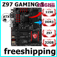 NEGHU เมนบอร์ดสำหรับเล่นเกม Z97 5ความจุ32GB LGA 1150 DDR3เมนบอร์ด Z97 ATX ผ่านการทดสอบ PLQSC 100% แล