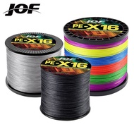 JOF 300M X16 Braided Fishing Line Super Strong Multicolor Durable Carp & Trout PE Line Tali Pancing 