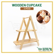 HWS READY STOCK WOOD DECORATION CUPCAKE WOODEN STAND CUPCAKE WOODEN SERVING STAND WOODEN ROUND DESSE
