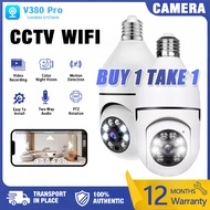 V380 Pro Bulb Camera Night Vision Panoramic Wireless Smart Security Camera Auto Tracking HD 1080P V3