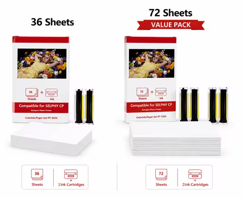 Canon Selphy Glossy Photo Paper for Travel, Birthday, Wedding, Party, Family, Baby, Pet, Holiday, Sc
