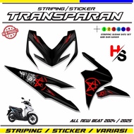 TRANSPARENT MOTORCYCLE STRIPING STICKERS HONDA BEAT deluxe/STREET 2025 NEWEST MOTIF NEW SIMPLE ART 4