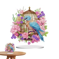 DIY Crystal Pendant Kit Crystal Painting Art Supplies With Bird Birdcage And Flower Patterns Unique Handcrafts For Boys And Girls useful