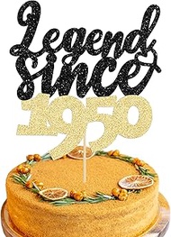 Gyufise 1Pc Legend Since 1950 Cake Topper Glitter 75th Birthday Cake Pick Cheers to 75 Years Happy 7