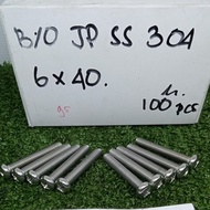 JP STAINLEES STEEL BOLT / SS304 SCREWDRIVER BOLT M6X40 P1.00