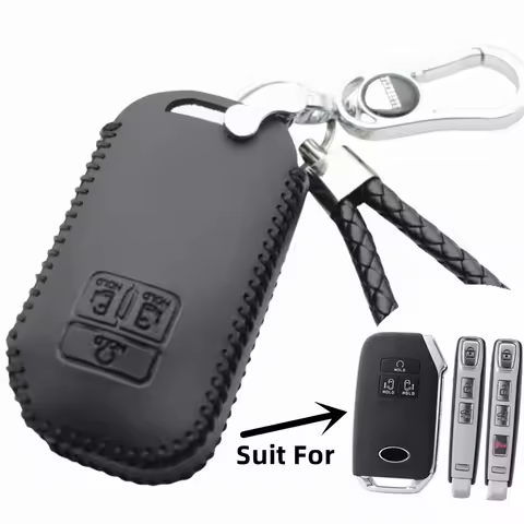 FLYBETTER Leather Car Key Protector Cover For Kia Sorento K7 Sportage Picanto Carnival 2021 2022 Key