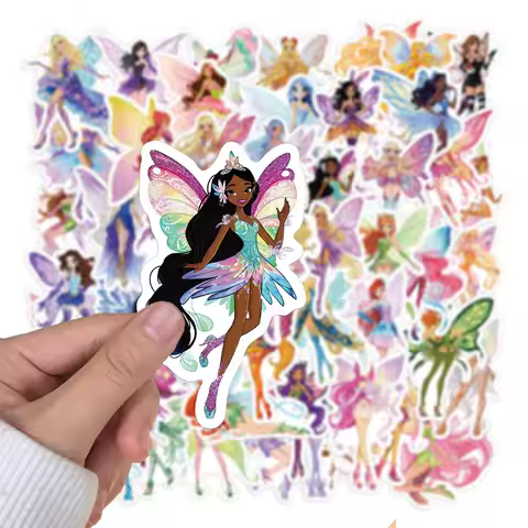 52PCS Cartoon Magic Butterfly Fairy Stickers Graffiti Heart High Beauty Water Cup Phone Case DIY Sti