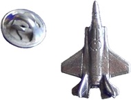 F35 Fighter Jet Pewter Lapel Pin, Military Aircraft Brooch Badge with Gift Pouch, 2.5cm, Metal
